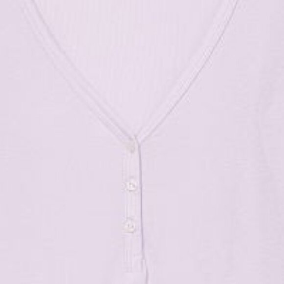 VICTORIA'S SECRET L Ribbed Modal Henley Short Pajama Set Purple So Comfy NWT - Picture 11 of 12